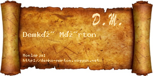 Demkó Márton névjegykártya